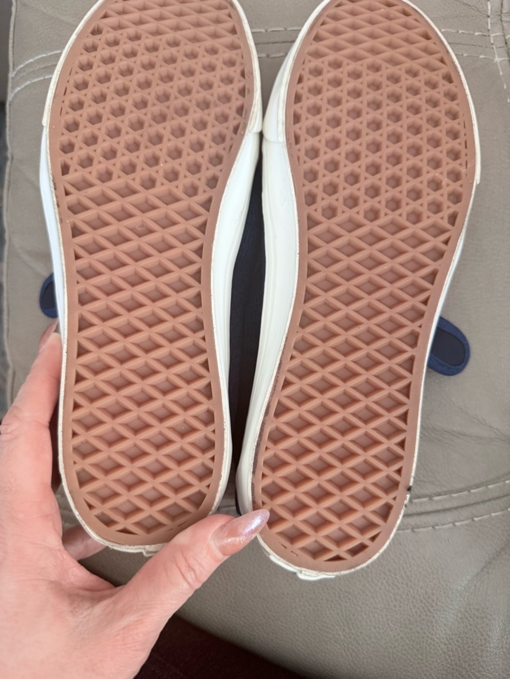 Vans Navy Slip-On with White Trim - Picture 2 of 4